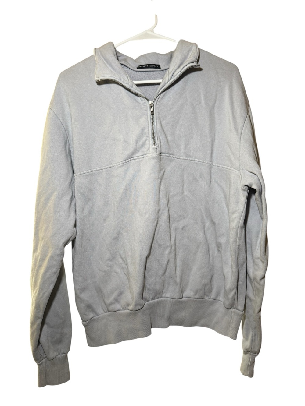 Brandy Melville Light Blue Quarter Zip Pullover Sweatshirt